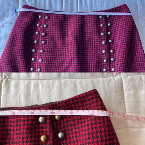 Scotch & Soda Wool Houndstooth Skirt XS Red / White - Picture 10 of 11